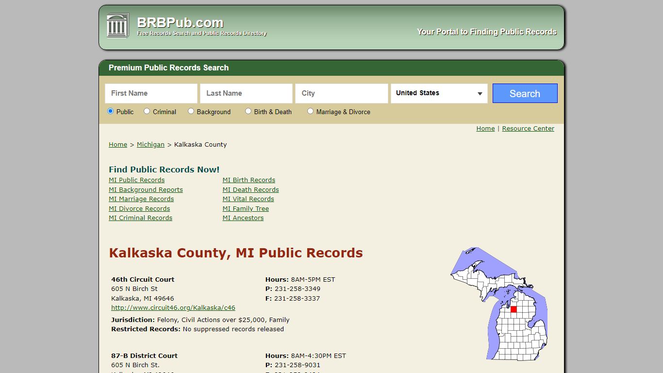 Kalkaska County Public Records | Search Michigan ...